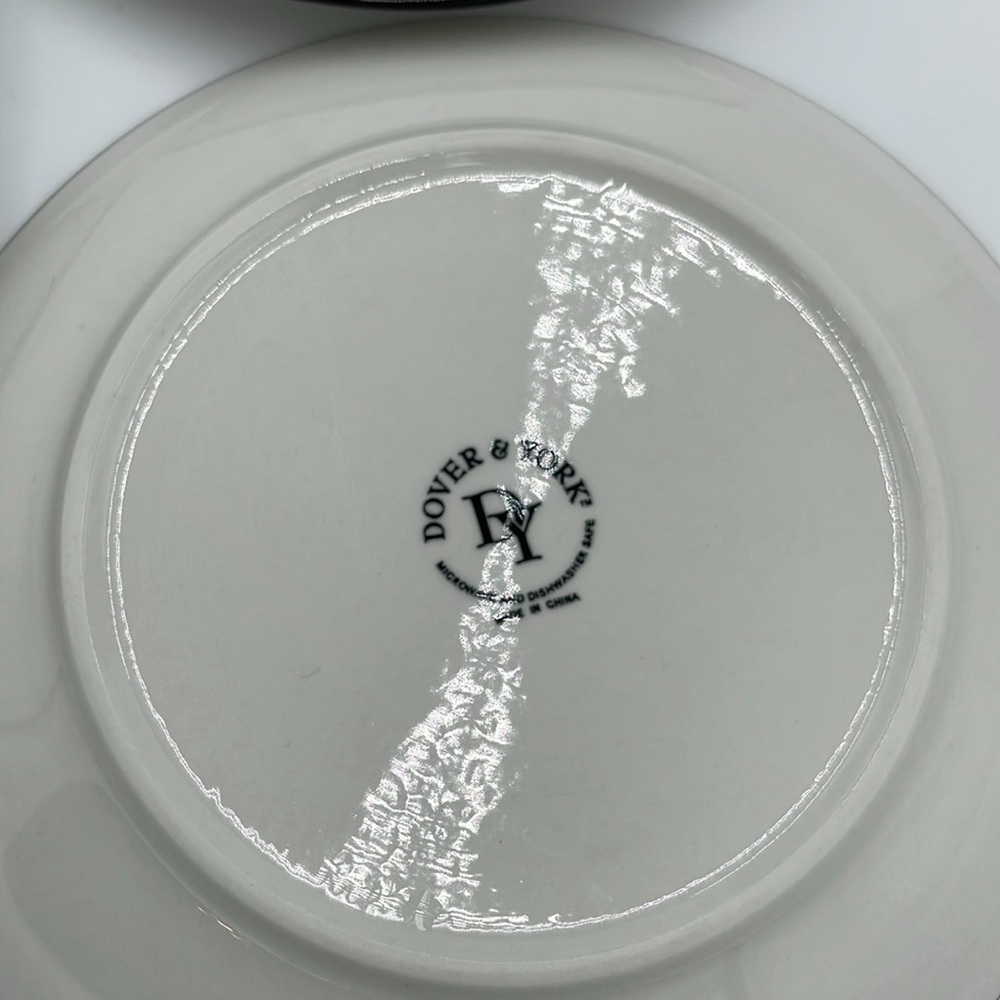 Dover & York Geometric Print Dinner Salad Plates (3) - Picture 2 of 2